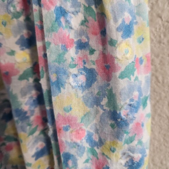 LoveShackFancy Nadja Smocked Mini Dress Ruffle Babydoll Rainbow floral sz medium - Picture 5 of 11